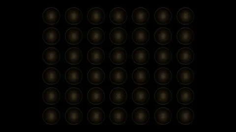 Three rectangular arrays of glowing golden light bulbs arranged against a solid 库存影片 344264065
