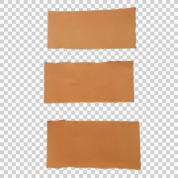 Three rectangular brown paper strips with torn edges for notes and messages Stock Photos