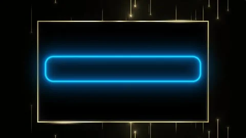 Three rectangular frames with glowing blue neon bars against a dark background Stock Footage 339257193