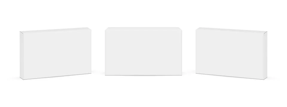 Three Rectangular Packing Medical or Cosmetic Boxes Mockups Stock Illustration