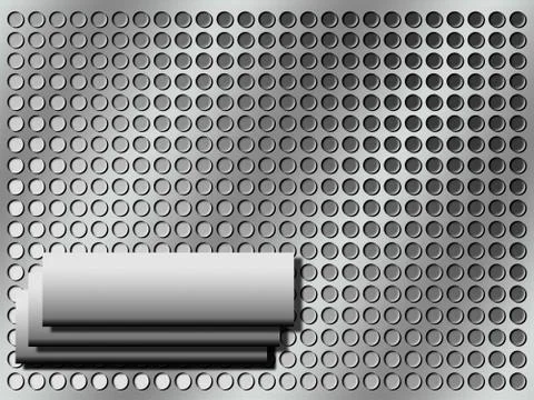 Three rectangular panel at lot of perforated dots Stock Illustration