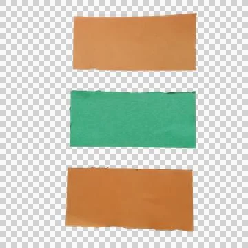 Three rectangular paper labels in brown and green colors Stock Photos
