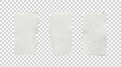 Three rectangular pieces of white paper with distinct torn edges presented .. Stock Illustration