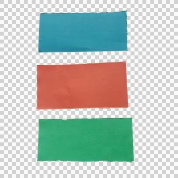 Three rectangular watercolor paint strokes in blue red and green colors Фото