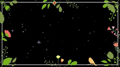Three rectangular white frames decorated with floral elements against a dark Stock Footage 345335298