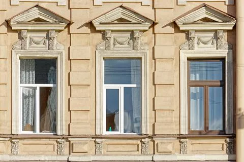 Three rectangular windows. Stock Photos
