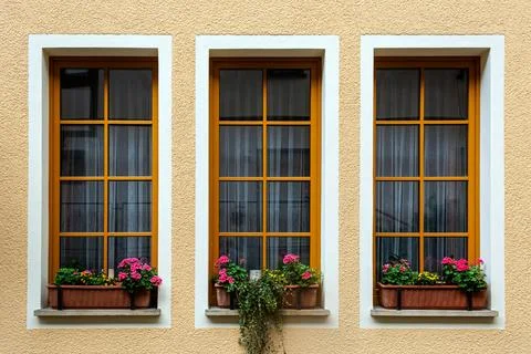Three rectangular windows. Stock Photos