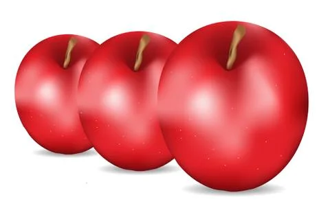 Three red apple Stock Illustration