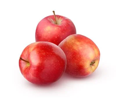 Three red Apple on white background Stock-Fotos