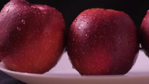 Three red apples close up. Stock Footage 186988736