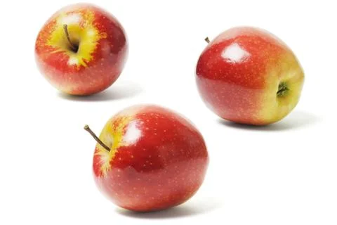 Three red apples Stock Photos