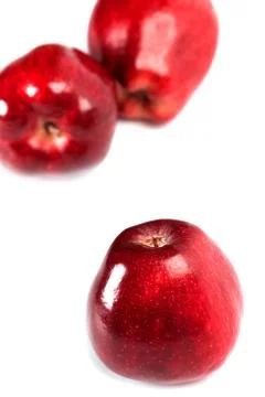 Three red apples Stock Photos