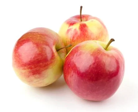 Three red apples Stock Photos