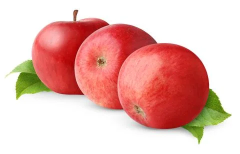 Three red apples Stock Photos