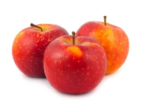 Three red apples Stock Photos