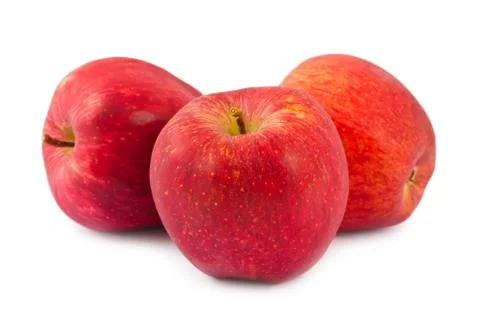 Three red apples Stock Photos