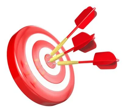Three red arrows hit target Stock Illustration