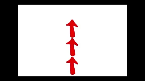 Three red arrows pointing up. strategy, business infographic, education 스톡 동영상 330492765