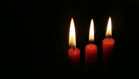 Three red candles Video stock 11022303