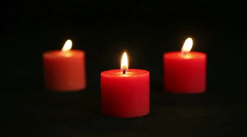 Three Red Candles Stock Footage 32251752