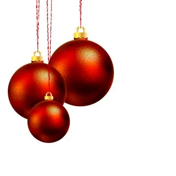 Three red Christmas ball Stock Illustration