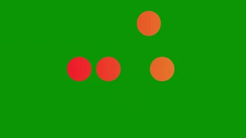 Three red circles green background screen green screen animated chromakey Stock Footage 314067482