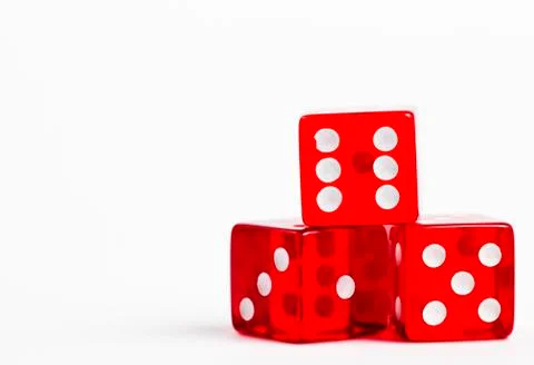 Three red dices Stock Photos