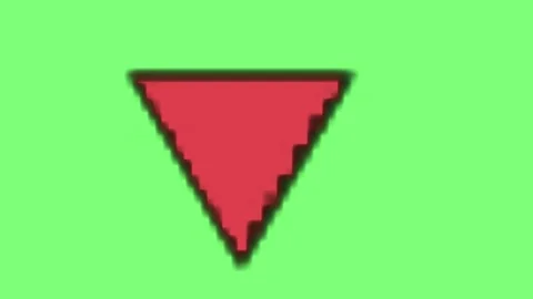 Three red downward pointing triangles arranged horizontally against a solid 스톡 동영상 346122398