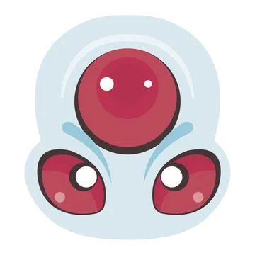 Three red eyes creature. Vector Stock Illustration