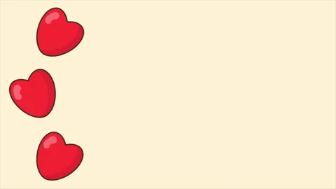 Three red heart icon with smooth moving 스톡 동영상 326182523