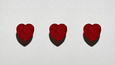 Three Red Hearts stopmotion cartoon animation for Valentine's day. 4K looped Stock Footage 229653892
