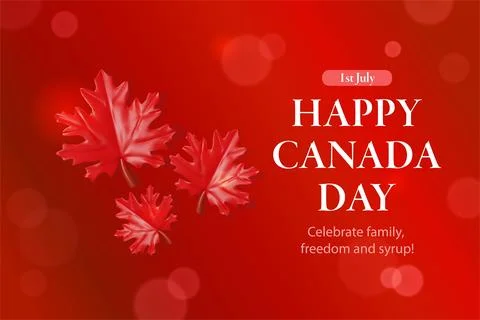 Three red maple leaves poster Stock Illustration