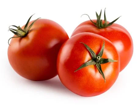 Three red ripe tomatoes Stock Photos