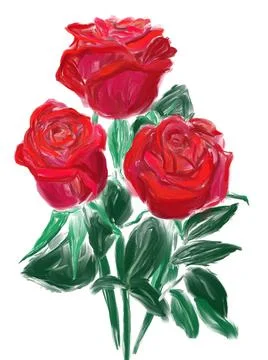 Three red roses Stock Illustration