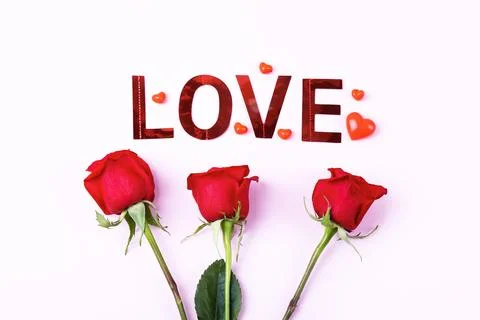 Three red roses Stock Photos