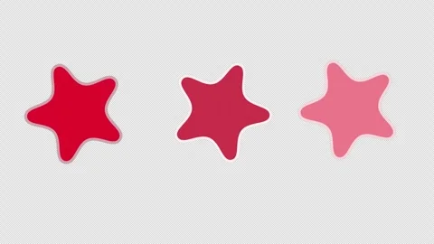 Three red star shapes with changing inner patterns and outlines, dynamic mo.. Stock Footage 325971354