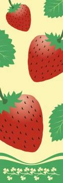 Three red strawberries Stock Illustration