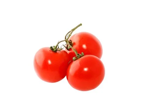 Three red tomatoes isolated on white background 스톡 사진