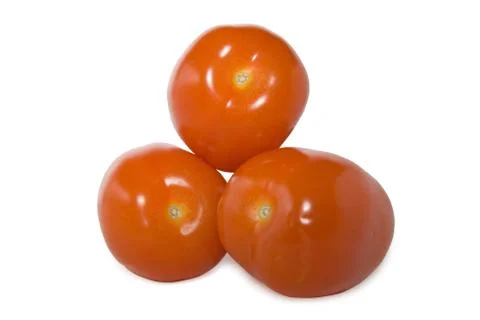 Three red tomatoes Stock Photos