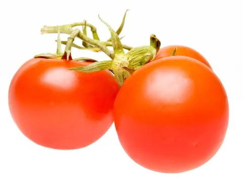 Three red tomatoes Stock Photos