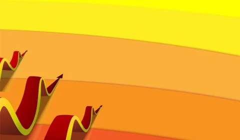 Three red wavy arrows creep along colored tracks Stock Illustration