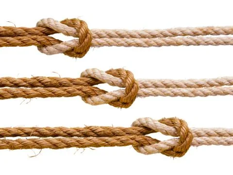 Three reef knots. Foto stock