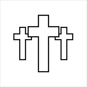 Three Religion cross icon vector illustration on white background Stock Illustration