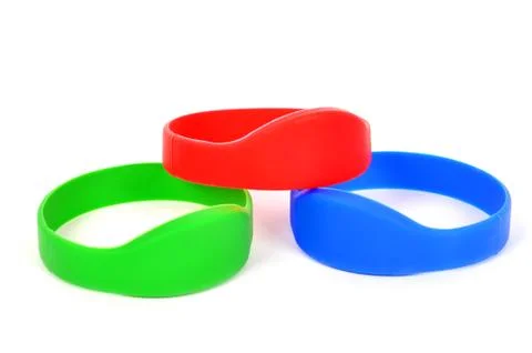 Three rfid bracelet Foto stock