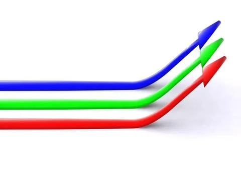 Three RGB pointers. 3d arrow three RGB pointers. 3d arrow Copyright: xZoon... Foto stock