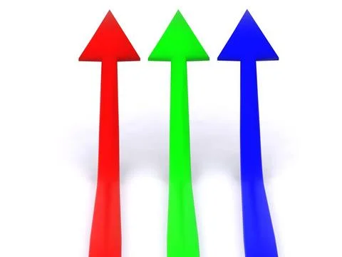 Three RGB pointers. 3d arrow three RGB pointers. 3d arrow Copyright: xZoon... Stock Photos