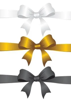 Three ribbon bows Stock Illustration