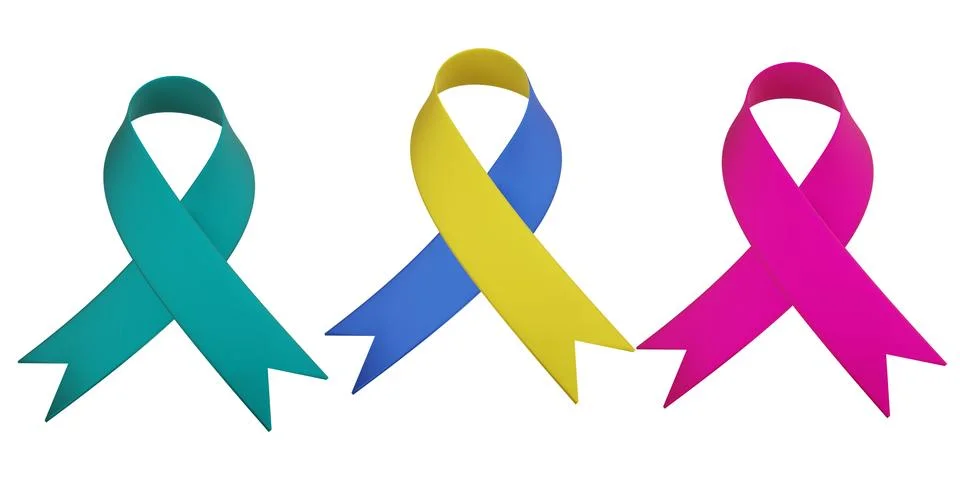 Three ribbons in aids form with shadow 스톡 일러스트