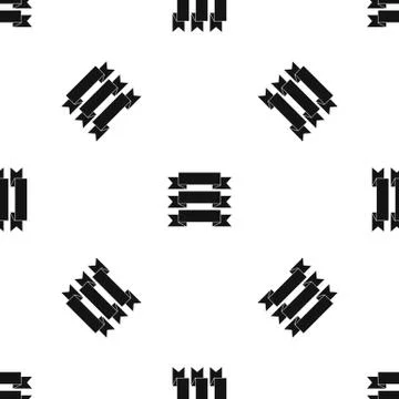 Three ribbons pattern seamless black Stock Illustration