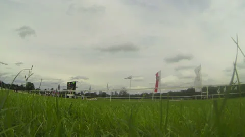 Three riders on Racecourse in slow motion Video stock 24864221